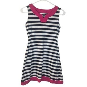 Girls Nautica Navy and White Striped Dress
